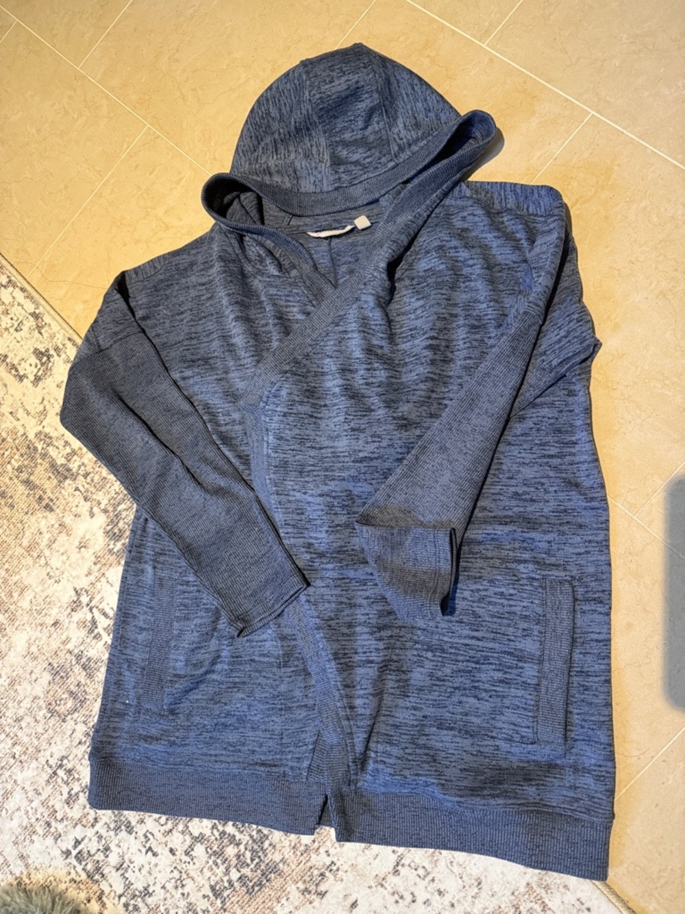 Athleta Hooded Wrap  Sweater - Heather Blue